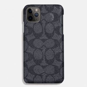 NIB Coach IPhone 11 Pro monogram phone case in charcoal grey on grey
